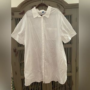 OLD NAVY white shirt dress with pockets